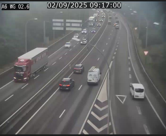 <h2>Traffic live webcam Luxembourg Croix de Cessange - A6 - BK 2.6 - direction France/Allemagne</h2>