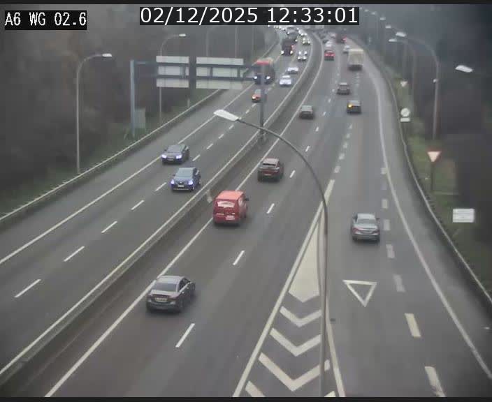 <h2>Traffic live webcam Luxembourg Croix de Cessange - A6 - BK 2.6 - direction France/Allemagne</h2>
