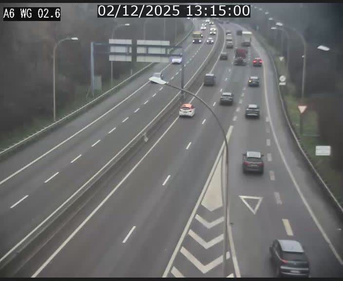<h2>Traffic live webcam Luxembourg Croix de Cessange - A6 - BK 2.6 - direction France/Allemagne</h2>