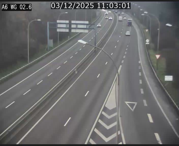 <h2>Traffic live webcam Luxembourg Croix de Cessange - A6 - BK 2.6 - direction France/Allemagne</h2>