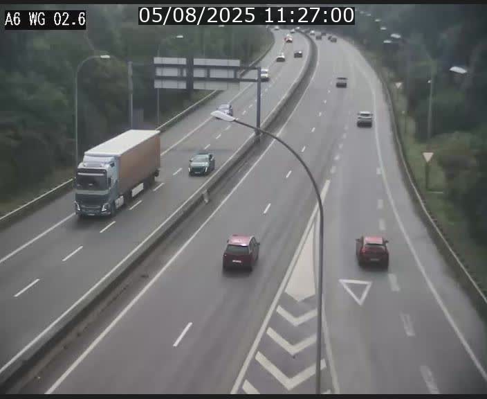 Traffic live webcam Luxembourg Croix de Cessange - A6 - BK 2.6 - direction France/Allemagne