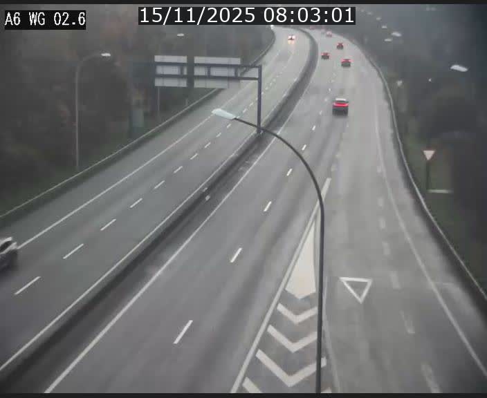 Traffic live webcam Luxembourg Croix de Cessange - A6 - BK 2.6 - direction France/Allemagne