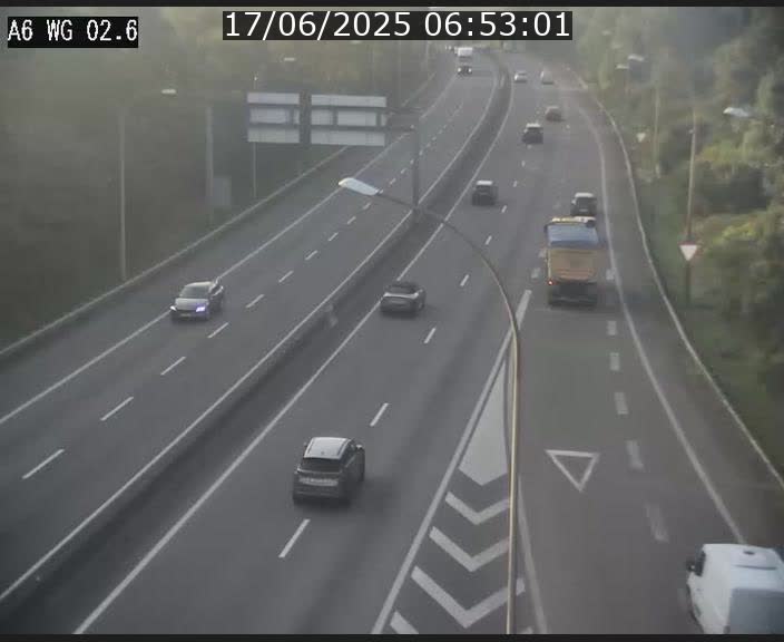 Traffic live webcam Luxembourg Croix de Cessange - A6 - BK 2.6 - direction France/Allemagne