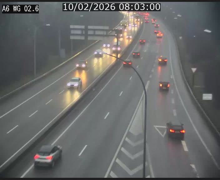 Traffic live webcam Luxembourg Croix de Cessange - A6 - BK 2.6 - direction France/Allemagne