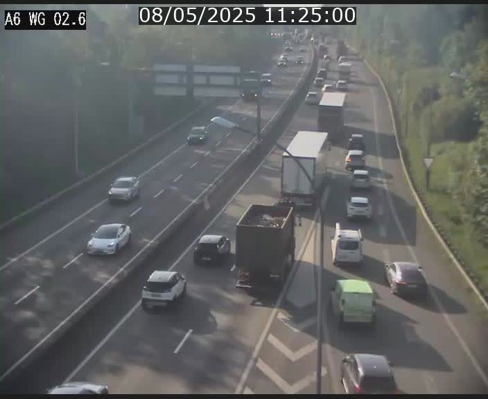 Traffic live webcam Luxembourg Croix de Cessange - A6 - BK 2.6 - direction France/Allemagne
