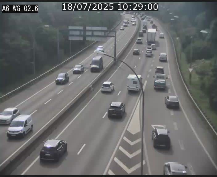 Traffic live webcam Luxembourg Croix de Cessange - A6 - BK 2.6 - direction France/Allemagne