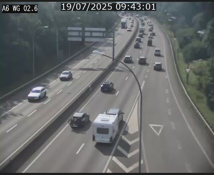 Traffic live webcam Luxembourg Croix de Cessange - A6 - BK 2.6 - direction France/Allemagne