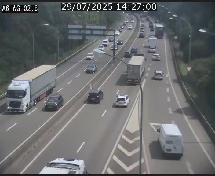 Traffic live webcam Luxembourg Croix de Cessange - A6 - BK 2.6 - direction France/Allemagne