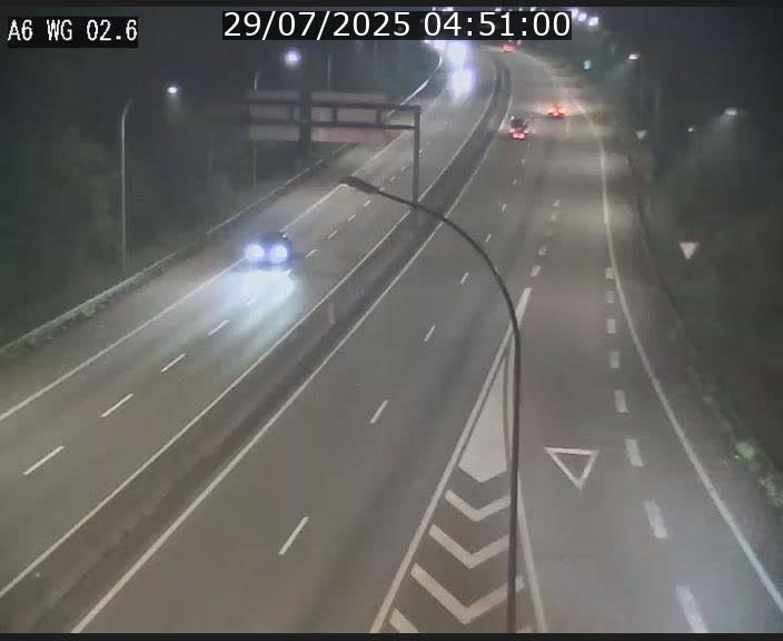 Traffic live webcam Luxembourg Croix de Cessange - A6 - BK 2.6 - direction France/Allemagne