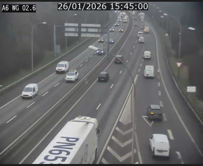 <h2>Traffic live webcam Luxembourg Croix de Cessange - A6 - BK 2.6 - direction France/Allemagne</h2>