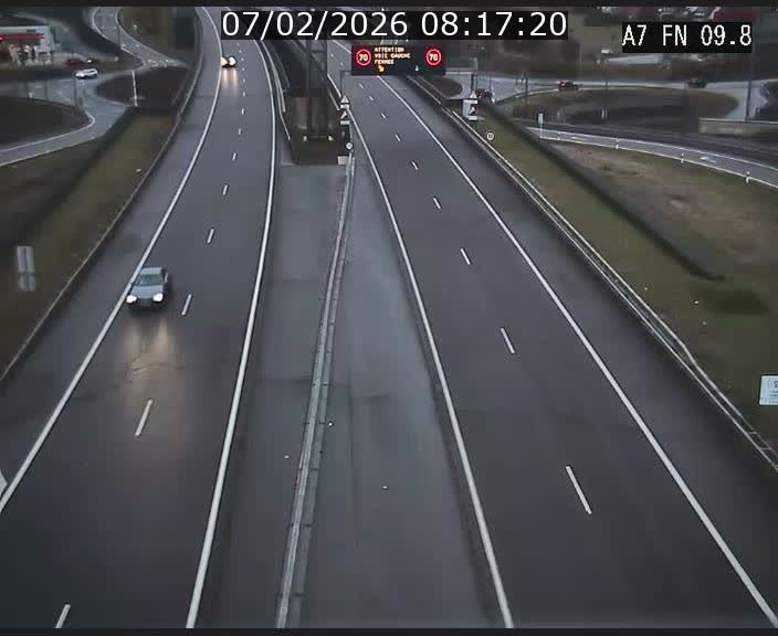 Caméra trafic Luxembourg - A7, Tunnel Gousselerbierg, sortie sud, direction rond-point Lorentzweiler (BK 9.9)