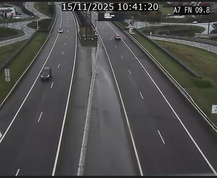 Caméra trafic Luxembourg - A7, Tunnel Gousselerbierg, sortie sud, direction rond-point Lorentzweiler (BK 9.9)