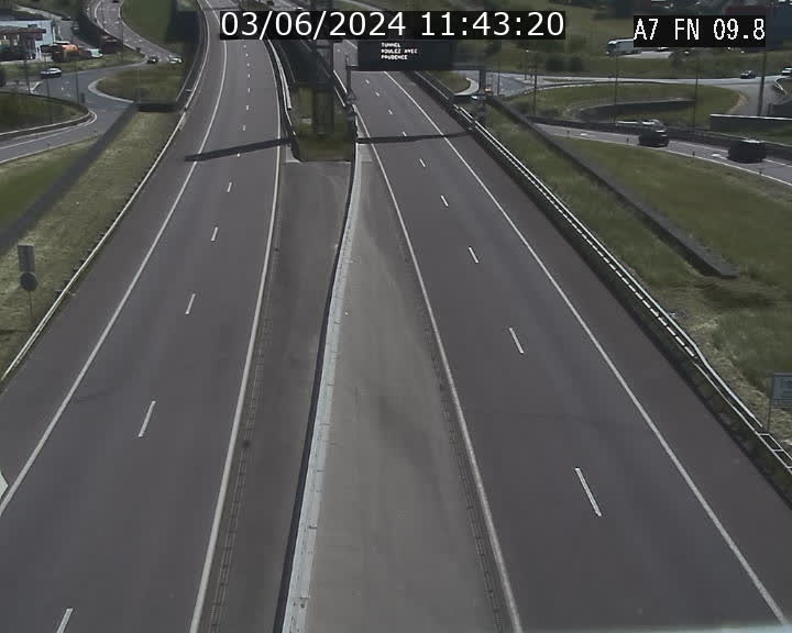 Caméra trafic Luxembourg - A7, Tunnel Gousselerbierg, sortie sud, direction rond-point Lorentzweiler (BK 9.9)