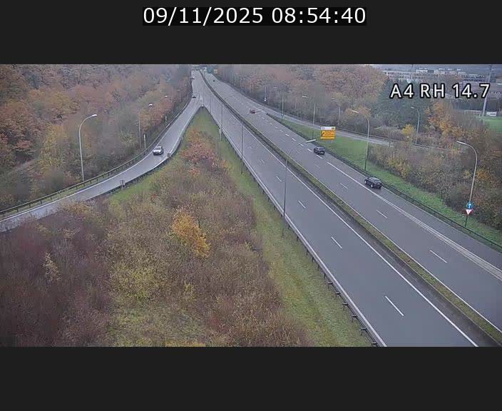 <h2>Traffic live webcam Luxembourg Jonction Lankelz - A4 - BK 14.7 - direction Luxembourg</h2>
