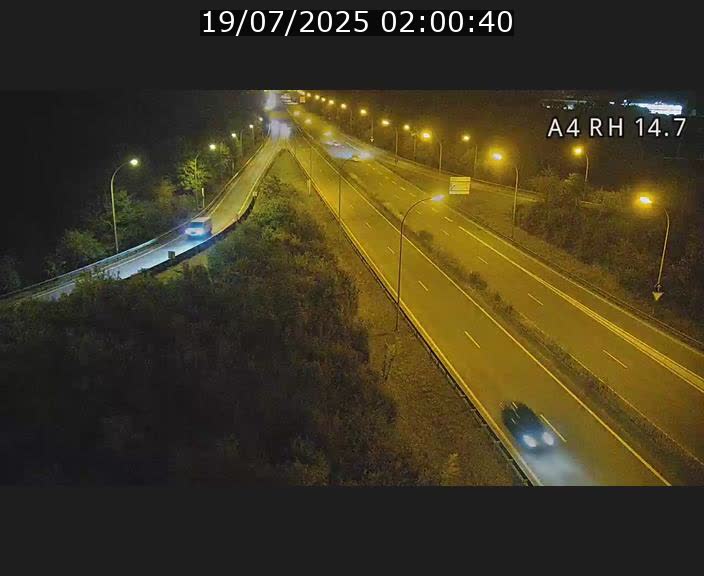 Traffic live webcam Luxembourg Jonction Lankelz - A4 - BK 14.7 - direction Luxembourg