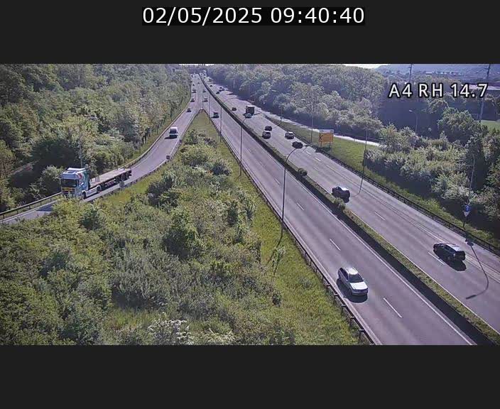 Traffic live webcam Luxembourg Jonction Lankelz - A4 - BK 14.7 - direction Luxembourg