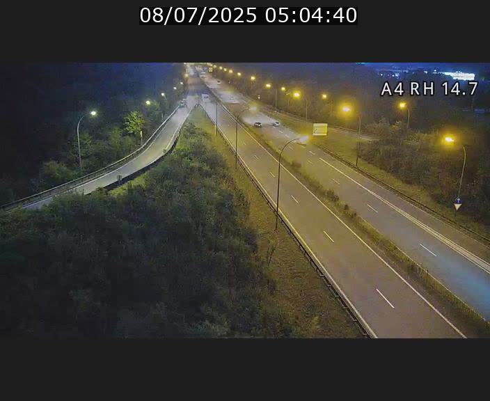 Traffic live webcam Luxembourg Jonction Lankelz - A4 - BK 14.7 - direction Luxembourg