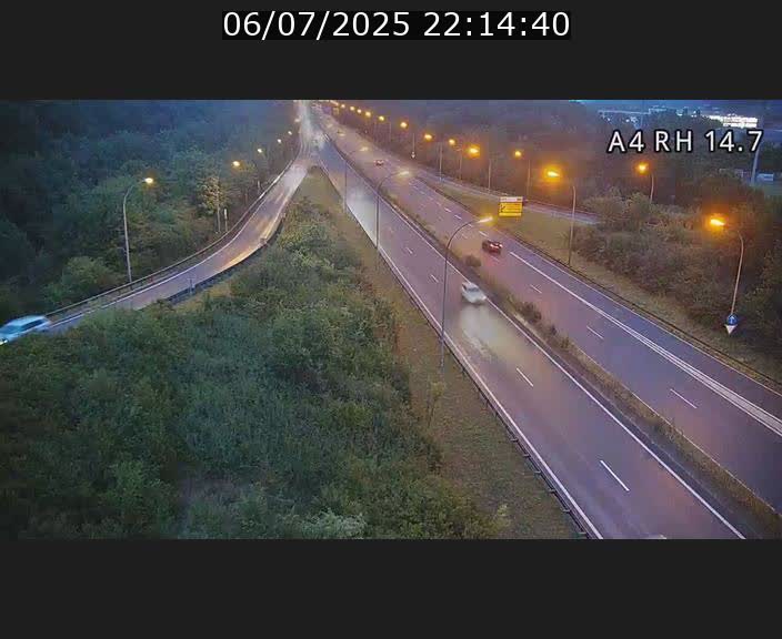 Traffic live webcam Luxembourg Jonction Lankelz - A4 - BK 14.7 - direction Luxembourg