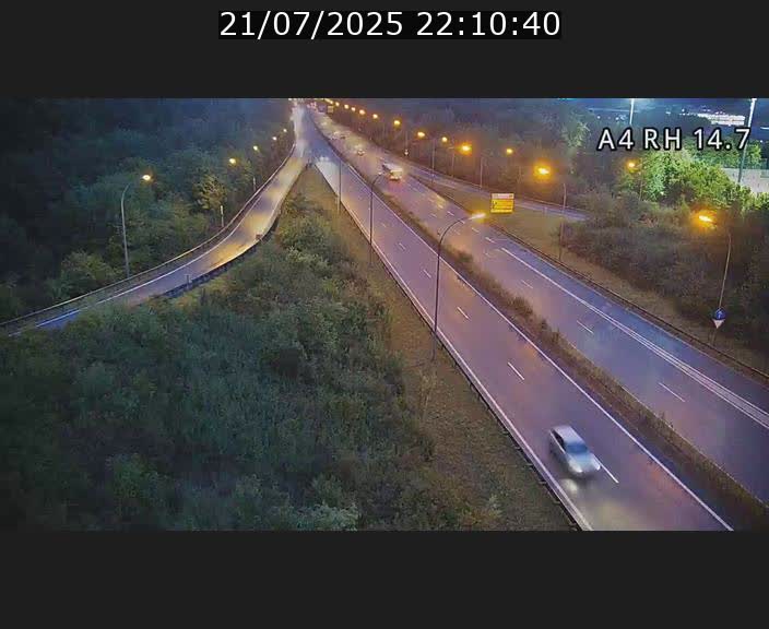 Traffic live webcam Luxembourg Jonction Lankelz - A4 - BK 14.7 - direction Luxembourg