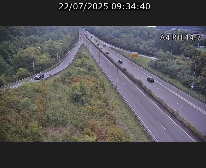 Traffic live webcam Luxembourg Jonction Lankelz - A4 - BK 14.7 - direction Luxembourg