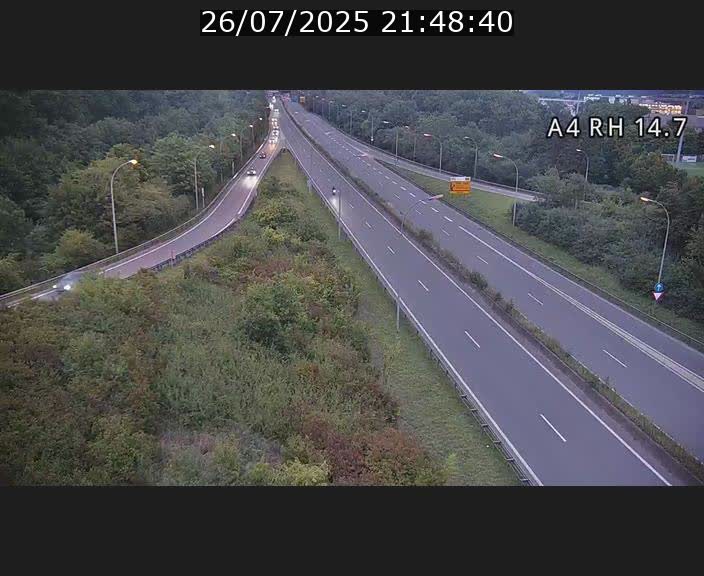 Traffic live webcam Luxembourg Jonction Lankelz - A4 - BK 14.7 - direction Luxembourg