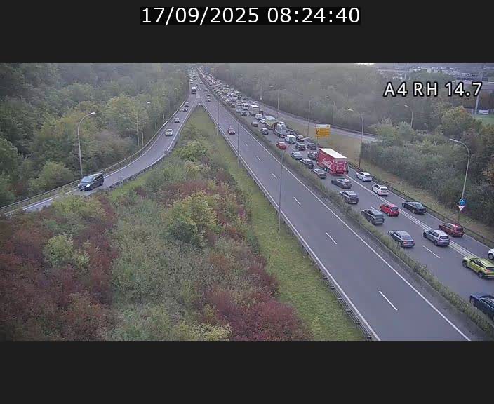 Traffic live webcam Luxembourg Jonction Lankelz - A4 - BK 14.7 - direction Luxembourg