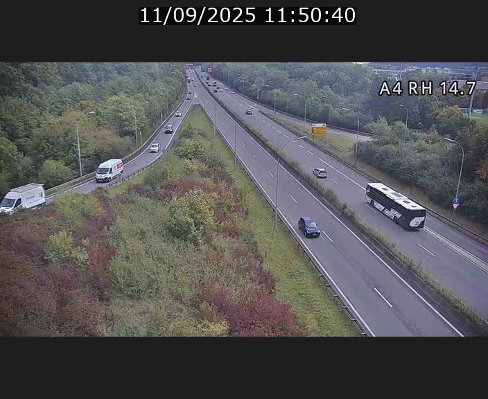 Traffic live webcam Luxembourg Jonction Lankelz - A4 - BK 14.7 - direction Luxembourg