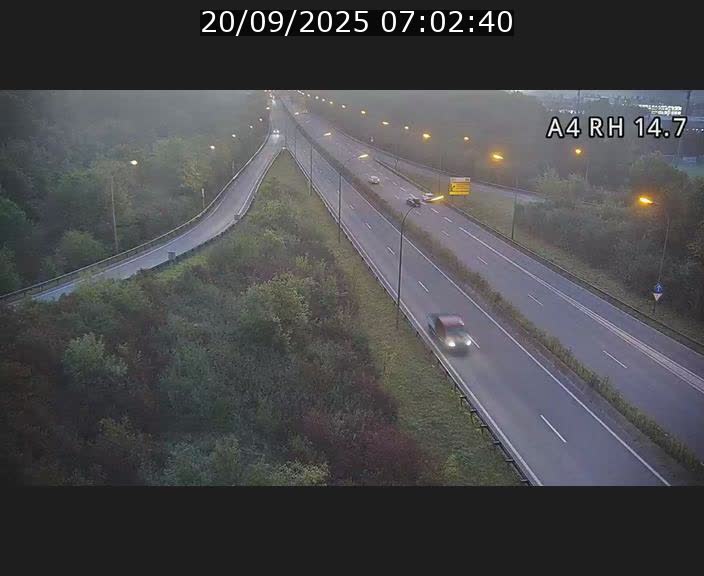 Traffic live webcam Luxembourg Jonction Lankelz - A4 - BK 14.7 - direction Luxembourg