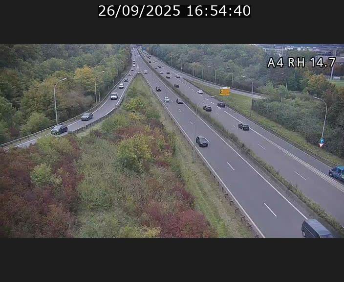 Traffic live webcam Luxembourg Jonction Lankelz - A4 - BK 14.7 - direction Luxembourg