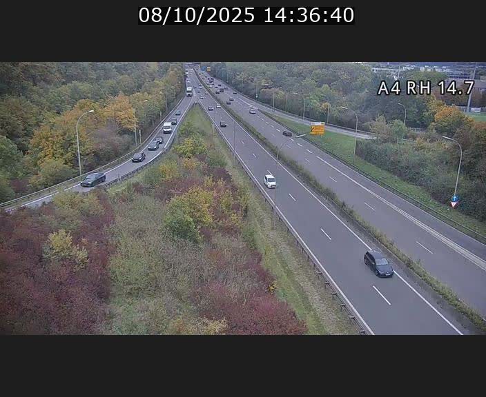 Traffic live webcam Luxembourg Jonction Lankelz - A4 - BK 14.7 - direction Luxembourg