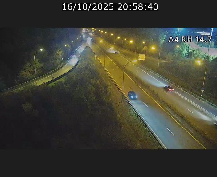 Traffic live webcam Luxembourg Jonction Lankelz - A4 - BK 14.7 - direction Luxembourg