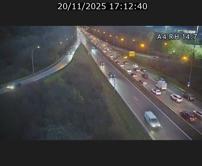 Traffic live webcam Luxembourg Jonction Lankelz - A4 - BK 14.7 - direction Luxembourg