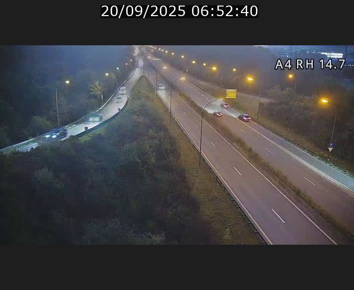 <h2>Traffic live webcam Luxembourg Jonction Lankelz - A4 - BK 14.7 - direction Luxembourg</h2>