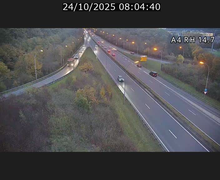 <h2>Traffic live webcam Luxembourg Jonction Lankelz - A4 - BK 14.7 - direction Luxembourg</h2>