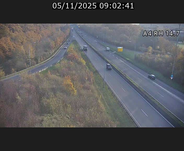 <h2>Traffic live webcam Luxembourg Jonction Lankelz - A4 - BK 14.7 - direction Luxembourg</h2>