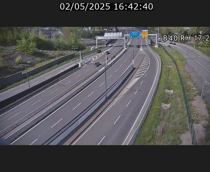 Webcam sur le contournement d'Esch Belval à hauteur de la sortie Université de Luxembourg. Vue orientée vers Luxembourg