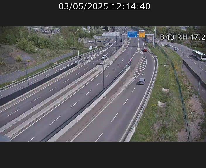 Webcam sur le contournement d'Esch Belval à hauteur de la sortie Université de Luxembourg. Vue orientée vers Luxembourg