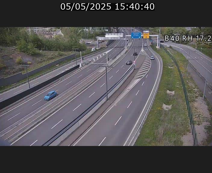 Webcam sur le contournement d'Esch Belval à hauteur de la sortie Université de Luxembourg. Vue orientée vers Luxembourg