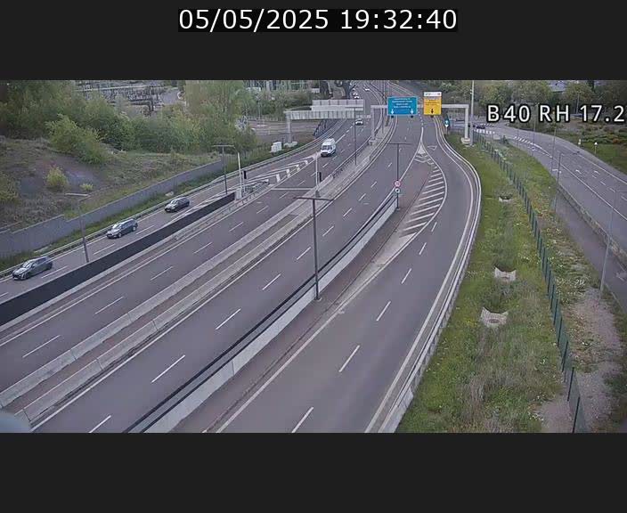 Webcam sur le contournement d'Esch Belval à hauteur de la sortie Université de Luxembourg. Vue orientée vers Luxembourg