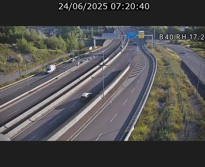 Webcam sur le contournement d'Esch Belval à hauteur de la sortie Université de Luxembourg. Vue orientée vers Luxembourg