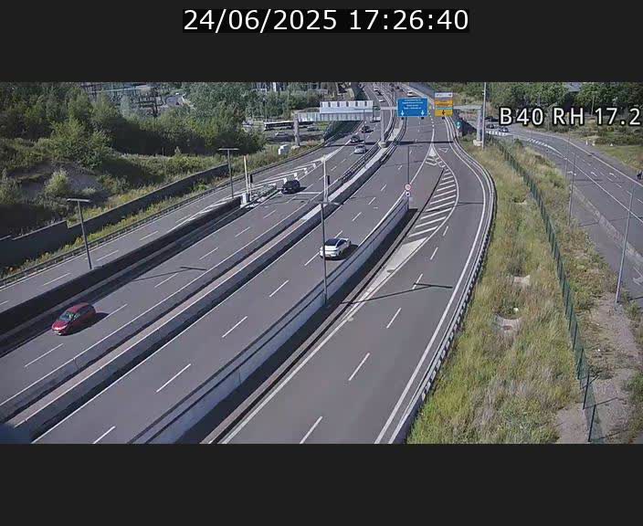 Webcam sur le contournement d'Esch Belval à hauteur de la sortie Université de Luxembourg. Vue orientée vers Luxembourg