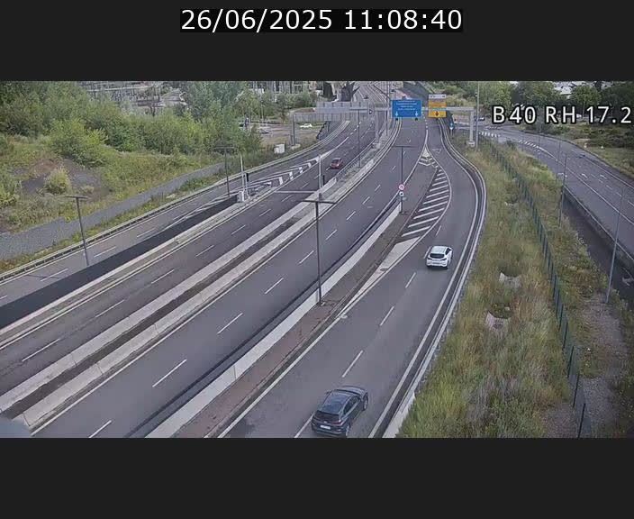 Webcam sur le contournement d'Esch Belval à hauteur de la sortie Université de Luxembourg. Vue orientée vers Luxembourg