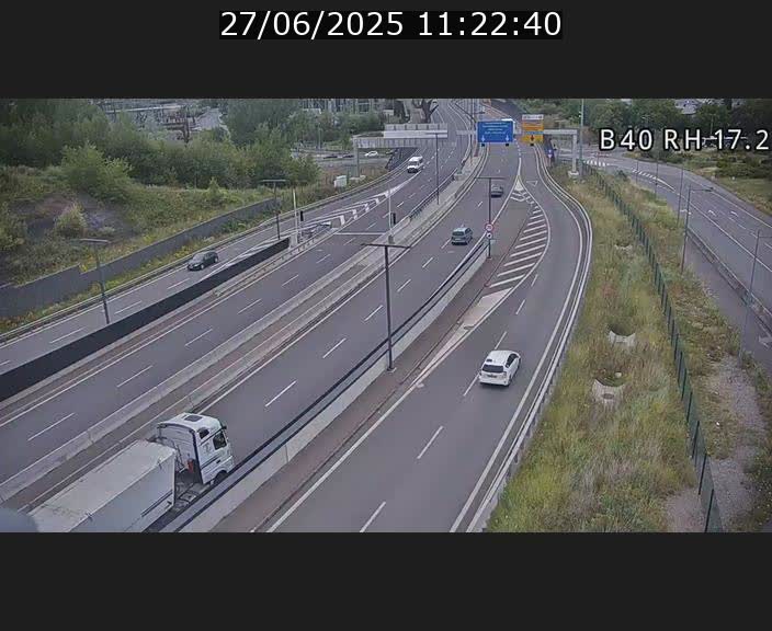 Webcam sur le contournement d'Esch Belval à hauteur de la sortie Université de Luxembourg. Vue orientée vers Luxembourg