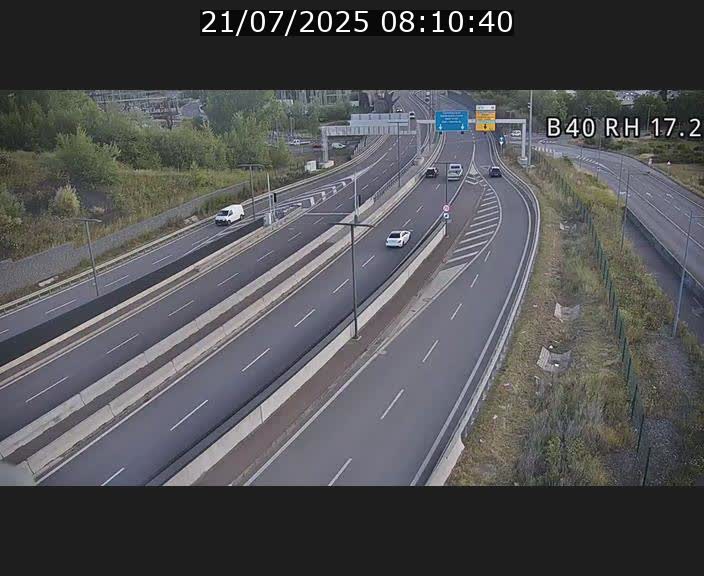 Webcam sur le contournement d'Esch Belval à hauteur de la sortie Université de Luxembourg. Vue orientée vers Luxembourg