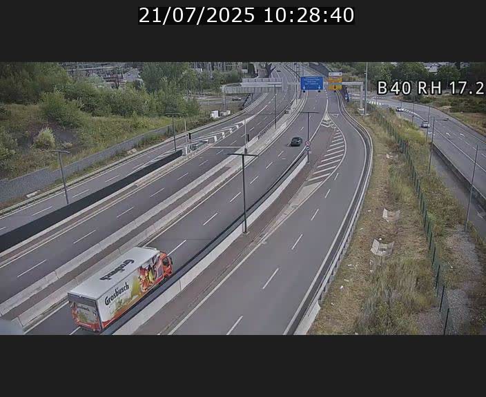 Webcam sur le contournement d'Esch Belval à hauteur de la sortie Université de Luxembourg. Vue orientée vers Luxembourg