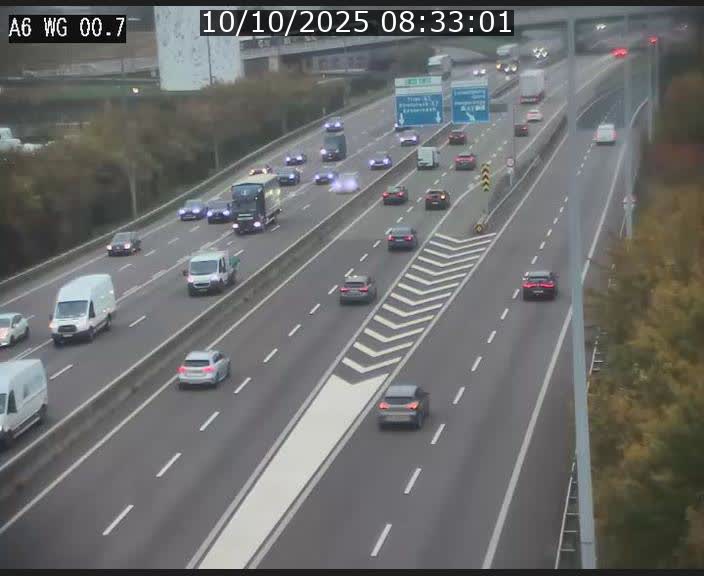 <h2>Traffic live webcam Luxembourg Croix de Cessange - A6 - BK 0.7 - direction A3 France</h2>
