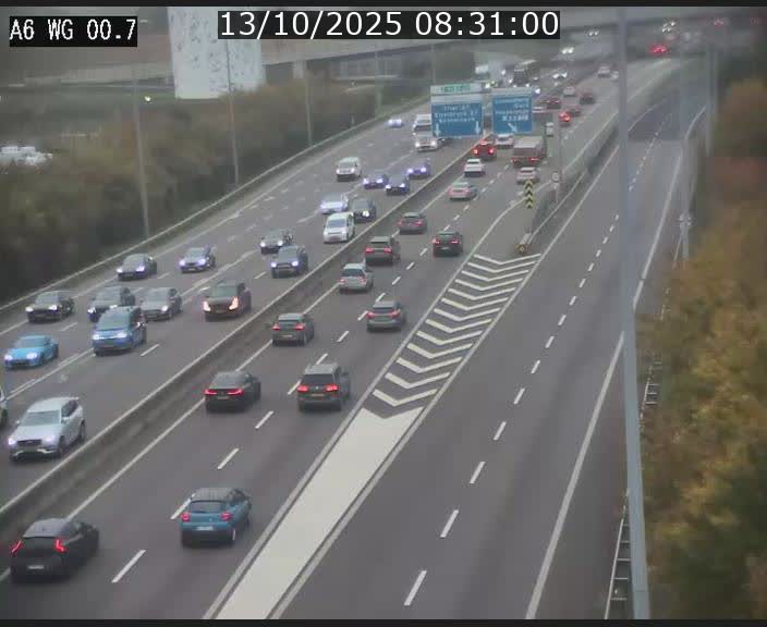 <h2>Traffic live webcam Luxembourg Croix de Cessange - A6 - BK 0.7 - direction A3 France</h2>