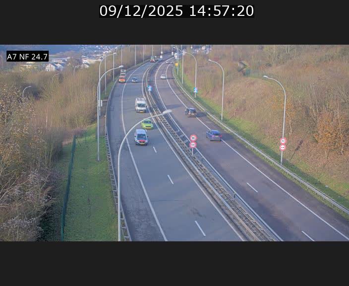 Caméra trafic Luxembourg - A7, Schieren direction Mersch