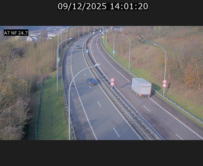 Caméra trafic Luxembourg - A7, Schieren direction Mersch