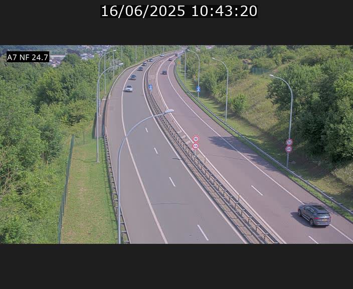 Caméra trafic Luxembourg - A7, Schieren direction Mersch